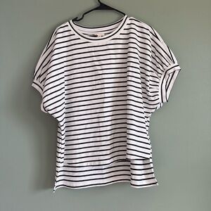 Bibi NWT Oversized black & white Striped Short Sleeve Top size S